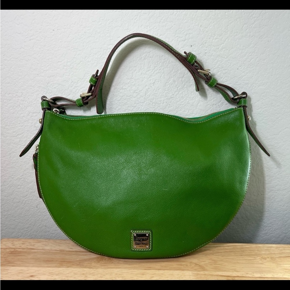 Vintage Dooney & Bourke Signature Luna Green Satchel Handbag